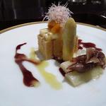 魚会 - 帆立淡雪・雲丹・蛍烏賊・ホワイトアスパラ・霰