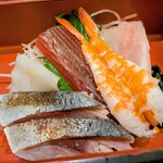 すし屋 銀蔵 - ちょい飲みセット1,890円刺身5点盛り合わせやや補正後