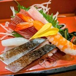 すし屋 銀蔵 - ちょい飲みセット1,890円刺身5点盛り合わせ