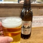 もつ焼 くろ - 先ずは瓶ビール