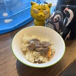 三輪そうめん流し - 鹿釜飯　※この量で、釜の半分くらい