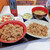 すき家 - 料理写真:牛カルビ焼肉丼並盛、牛カルビ焼肉皿並盛、シーザーサラダ、とん汁、おしんこ