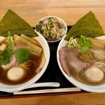 だし廊-SaKaNa- - 料理写真:特製魚の出汁＆ミニ丼セット　1420円 特製貝の出汁塩らーめん　1180円