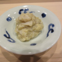 鮨処 つく田 - つまみ（帆立の焼き茄子和え）