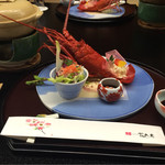 伊勢海老のサラダとホタルイカの沖漬け