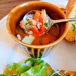 カフェ ぴど - ミネストローネも具沢山でなんとアサリも( *´艸)