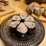 寿司 牡蠣 裏天王寺サカナエビス/Sushi Oyster Sakana-Ebisu Osaka - 鯵と梅肉のあて巻き