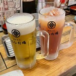 やきとり にしだ場 - ドリンク写真:娘と20歳の乾杯