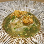 日本料理 みや  - 27年3月　タタキトラフグブツと鮟肝　ジュレ掛け