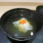 日本料理 みや  - 27年3月　ズワイガニ真薯椀　四万十青海苔