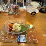 のん - お通しのポテトサラダ。箸置きも可愛い♡