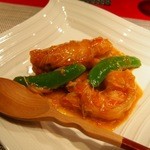 チャイナカウンターTAKE - おまかせコース（天然大海老 蟹味噌 炒め）