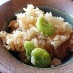 阿寓 - 貝寄せごはん(蕗とソラマメ）アップ