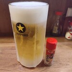 とりビアー - ドリンク写真:生ビール 男前サイズ