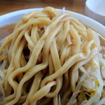 マキシマムザラーメン 初代 極 - 2015年3月14日(土)　ラーメンプチ(ニンニク有)680円　天地返し(麺アップ)