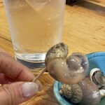 栄寿し総本店 - お通しはバイ貝