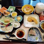 創作厨房 更紗 - ごめんなさいm(_ _)m少し食べ始めた写真です「小町御膳茶碗蒸しヨーグルト付き」