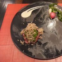 4000 Chinese Restaurant - 青椒肉絲トリュフ、サラダだいこん、ラディッシュ フールーのソース