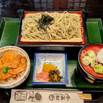 登利平 - 冷たいそばセット (ミニ鳥めし)
