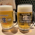やきとり酒場55 - 生ビールでおつかれさまの乾杯‼️