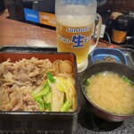 吉野家 - 料理写真:絶品牛重＆生ビール