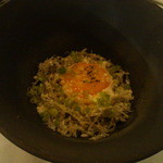 Ｗ２７ - 4皿目　ごぼうとパルミジャーノ漬けこんだ卵黄