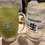 やきとり酒場55 - 緑茶割、角ハイボール