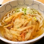 山海亭 - 白エビかき揚げうどん