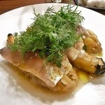 a table - サバの炙り