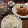 プー横丁 - 日替わりランチ1050 カフェオレ600