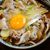 堀留庵 - 料理写真:肉南蛮うどん（大盛）、小ライス、生卵　1,050円