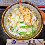 手打めん処 三朝 - 天ぷらきしめん