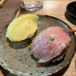 そば切り 鴨嘴 - 手まり寿司　たくあんと鴨