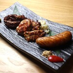 肉の藁焼き3種盛り