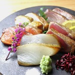 鮮魚の藁焼き5種盛り合わせ
