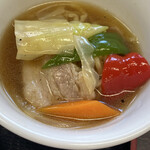 丸福 - 小分けの肉そば