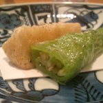日本料理 たかむら - 万願寺とうがらしタケノコ・・。