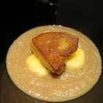 インダルジ - フランス鴨フォアグラのポワレ　じゃが芋のニョッキ　山形県産椎茸のスープ