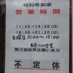 麺屋彩々 - 営業時間が変わったそうです＠2015年3月