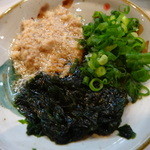 寿司栄 - カワハギの肝と海草