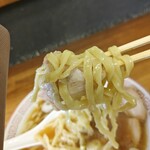 喜多方食堂 - 平打太麺　　（麺揚げ撮影、イマイチ　すみません）