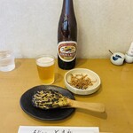花月庵 - 料理写真:ラガーとお通しと、焼き味噌