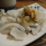 大甚 - 茹でイカは生姜醤油で。