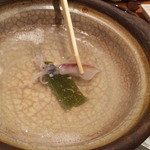 たらく うめ銀 - しゃぶしゃぶすると足がフワ〜と広がります