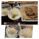 薬院 なかむら - ◆辛味大根蕎麦（950円）・・辛味大根は久しぶりにかなり辛いと申しておりましたが、
中途半端な辛味よりも調節できるし美味しそうですよ。
蕎麦好きがこちらの蕎麦は美味しいと・・