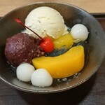光悦 - クリームあんみつ