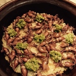 日本料理 太月 - 蛍烏賊と蕗の薹の炊き込みご飯　2015-3