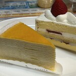 不二家 - 料理写真:2026/5/5 テイクアウトで利用。ミルクレープ(626円)
プレミアムショートケーキ(苺)(667円)
