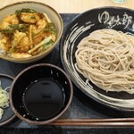 ゆで太郎 - 料理写真:ほぼ海老だけのミニかき揚げ丼セット(冷)980円(税込み)
