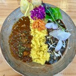 CURRY HOUSE KURAGE - 「２種合いがけカレー」@1600